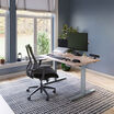 lowered desk in lightwood silver finish